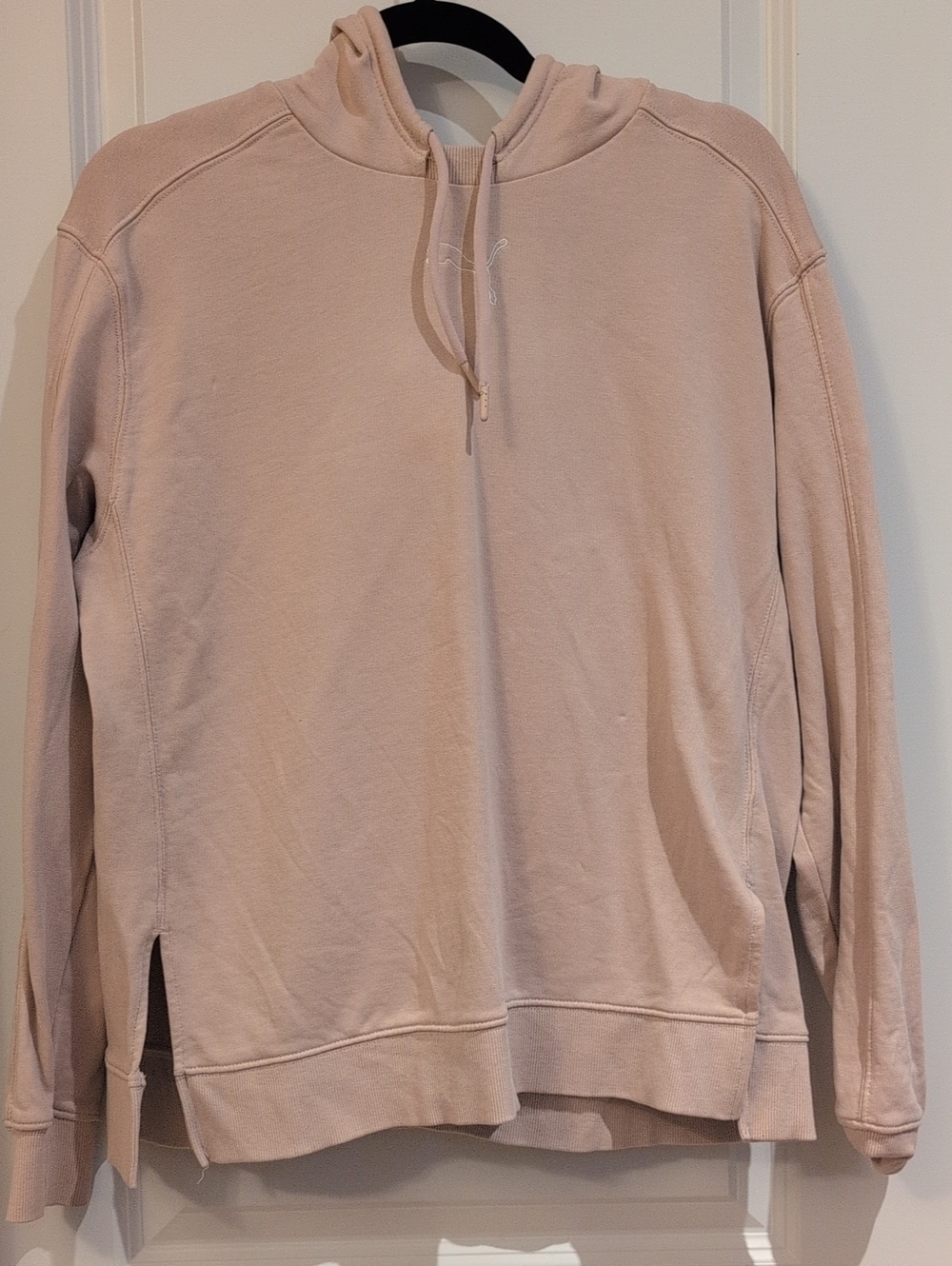 Puma Women's Light Pink Hooded Pullover Sweater